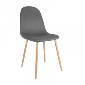 CHAISE "SUPRA-TEK"  54x45x87 CM GRIS VELOURS (4 UNITÉ)