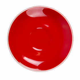 SOUCOUPES CAFÉ "AKALA"  Ø14,1x2,5 CM ROUGE/BLANC PORCELAINE (6 UNITÉ)