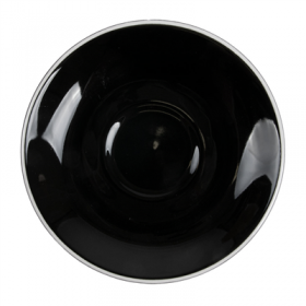 SOUCOUPES CAFÉ "AKALA"  Ø14,1x2,5 CM NOIRE/BLANC PORCELAINE (6 UNITÉ)