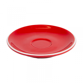 SOUCOUPES CAFÉ "AKALA"  Ø12,4x2 CM ROUGE/BLANC PORCELAINE (6 UNITÉ)
