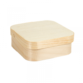 MINI BOÎTES CARRÉES + CARTON ET CAPSULE  11x11x4 CM NATUREL BOIS (200 UNITÉ)