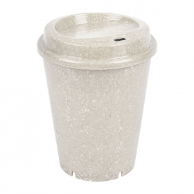 VERRES + COUVERCLES RÉUTILISABLES "RE-USE IT" 360 ML Ø9,2/6,5 x11 CM BLANC BIOCOMPOSITE (5 UNITÉ)