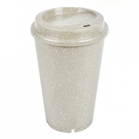VERRES + COUVERCLES RÉUTILISABLES "RE-USE IT" 480 ML Ø9,2/6,5 x13,7 CM BLANC BIOCOMPOSITE (4 UNITÉ)