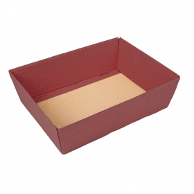 CORBEILLES THEPACK  29x21x9 CM BORDEAUX CARTON MICROCANAL (30 UNITÉ)