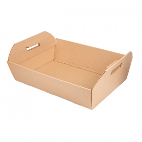 CORBEILLES THEPACK  40x30x12 CM NATUREL CARTON MICROCANAL (30 UNITÉ)