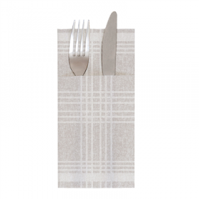 SERVIETTES KANGOUROU "X-SOFT" "MADRAS I" 65 G/M2 40x40 CM GRIS AIRLAID (700 UNITÉ)