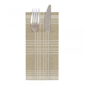 SERVIETTES KANGOUROU "X-SOFT" "MADRAS I" 65 G/M2 40x40 CM KAKI AIRLAID (700 UNITÉ)