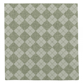 SERVIETTES "LIKE LINEN - ARGYLE" 70 G/M2 40x40 CM VERT SPUNLACE (600 UNITÉ)