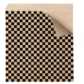 PAPIER INGRAISSABLES OUVERT 2 CÔTÉS FAST FOOD PFAS FREE NOIR "FITIPALDI" 38 G/M2 17x18 CM NATUREL PARCH.INGRAISSABLE (500 UNITÉ)