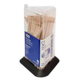BOÎTES DE 100 CURE-DENTS RONDS WOOD  6,5 CM NATUREL BOIS (240 UNITÉ)