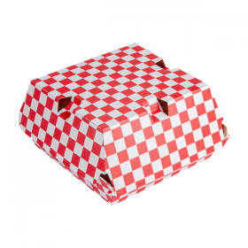 BOÎTES HAMBURGER THEPACK "RED FITIPALDI"  14,7x14x7 CM ROUGE/NATUREL CARTON NANO-MICRO (500 UNITÉ)