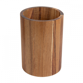 RÉCIPIENT ROND POUR COUVERTS WOOD  Ø11,5x16 CM NATUREL BOIS (1 UNITÉ)