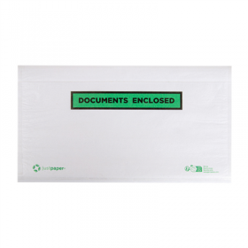 ENVELOPPES AUTOCOLLANTES POUR E-COMMERCE PORTE-DOCUMENTS OUVERTURE PAR LE HAUT  24,4x13 CM int. BLANC CELLULOSE (1000 UNITÉ)