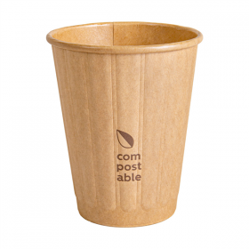 GOBELETS BOISSONS CHAUDES DOUBLE PAROI  240 ML 288 + 210 G/M2 Ø8/5,2x9,5 CM NATUREL CARTON (1000 UNITÉ)