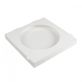 BOÎTES À PIZZA AVEC FENÊTRE THEPACK  32x32x3,8 CM BLANC CARTON NANO-MICRO + OPP (100 UNITÉ)