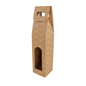 BOÎTES AVEC FENÊTRE 1 BOUTEILLE THEPACK "ÉCLAT"  9x9x38,5 CM NATUREL CARTON MICROCANAL (100 UNITÉ)