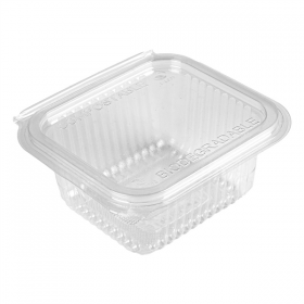 CONTENANTS AVEC CHARNIÈRE  370 ML 12,6x11,7x5,6 CM TRANSPARENT PLA (700 UNITÉ)