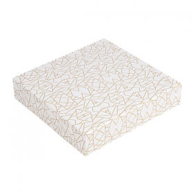 BOÎTES PATISSERIES SANS FENÊTRE THEPACK "DECO"  23x23x5 CM BLANC CARTON NANO-MICRO (200 UNITÉ)