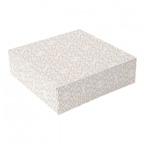 BOÎTES PATISSERIES SANS FENÊTRE THEPACK "DECO"  30x30x5 CM BLANC CARTON NANO-MICRO (100 UNITÉ)