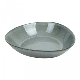 ASSIETTES CREUSES TRIANGULAIRES "AKALA"  Ø21,5x19,5x5 CM GRIS STONEWARE (6 UNITÉ)