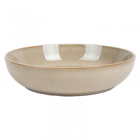 ASSIETTES CREUSES "AKALA" 630 ML Ø20x4,5 CM BEIGE STONEWARE (6 UNITÉ)