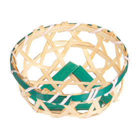 PANIERS BAMBOO  Ø 8x3 CM NATUREL/VERT BAMBOU (20 UNITÉ)