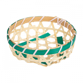 PANIERS BAMBOO  Ø 10x3 CM NATUREL/VERT BAMBOU (20 UNITÉ)