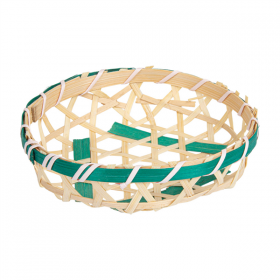 PANIERS BAMBOO  Ø 12x3 CM NATUREL/VERT BAMBOU (20 UNITÉ)
