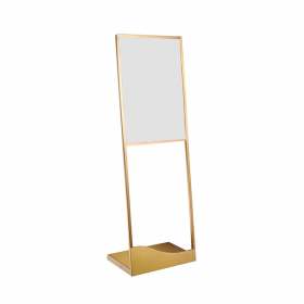 PORTE MENU DIN-A2 AVEC SOCLE   43x30x130 CM DORE METAL (1 UNITÉ)