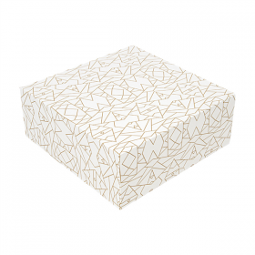 BOÎTES PATISSERIES SANS FENÊTRE THEPACK "DECO"  20x20x8 CM BLANC CARTON NANO-MICRO (200 UNITÉ)