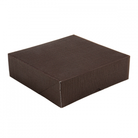 BOÎTES PATISSERIES SANS FENÊTRE THEPACK  26x26x5 CM CHOCOLAT CARTON NANO-MICRO (100 UNITÉ)