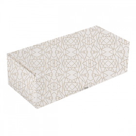 BOÎTES PATISSERIES SANS FENÊTRE THEPACK "DECO"  35x11,5x10,5 CM BLANC CARTON NANO-MICRO (100 UNITÉ)