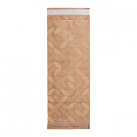 ÉTUIS POUR COUVERTS AVEC PRÉDÉCOUPE "LEAF" 50 + 10 PE G/M2 10x26 CM NATUREL KRAFT VERGÉ (500 UNITÉ)