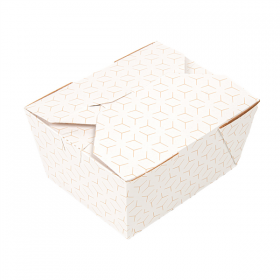 BOÎTES AMÉRICAINES MICRO-ONDABLES THEPACK "CUBE" 780 ML 11,3x9x6,3 CM BLANC/NATUREL CARTON NANO-MICRO + PP (500 UNITÉ)