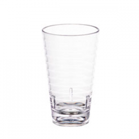GOBELETS AVEC RELIEF  410 ML Ø 8,1/5,8x13,7 CM TRANSPARENT SAN (12 UNITÉ)