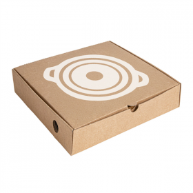 BOÎTES TRANSPORT RÉCIPIENTS ALIMENTAIRES THEPACK  38x38x6 CM NATUREL CARTON MICROCANAL (100 UNITÉ)