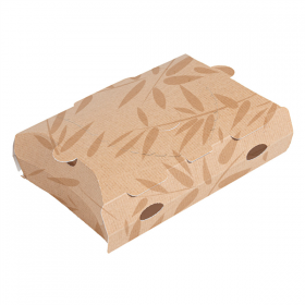 BOÎTES FRITURES AVEC OUVERTURE THEPACK "FEEL GREEN" 220 G/M2 15,5x11x4 CM NATUREL CARTON NANO-MICRO (200 UNITÉ)