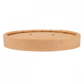 COUVERCLES DOUBLE PAROI POUR SALADIERS  300 + 250 + 18 PE G/M2 Ø18,4 CM MARRON KRAFT (300 UNITÉ)