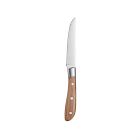 COUTEAUX À VIANDE - MANCHE EN BOIS ARTINOX "OLIVIA"  23 CM ARGENTE INOX (12 UNITÉ)