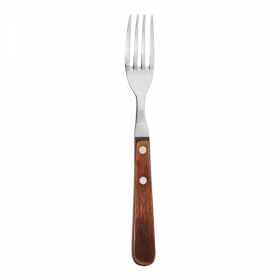 FOURCHETTES À STEAK - MANCHE EN BOIS ARTINOX "LYON"  20,5 CM ARGENTE INOX (12 UNITÉ)