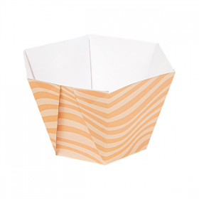 POTS À GLACE HEXAGONAUX THEPACK "CREAM" 400 ML Ø12/8,5x6,5 CM BLANC CARTON NANO-MICRO + PP (2000 UNITÉ)