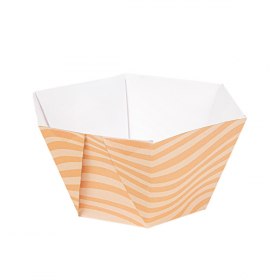 POTS À GLACE HEXAGONAUX THEPACK "CREAM" 300 ML Ø11/8x5,5 CM BLANC CARTON NANO-MICRO + PP (2000 UNITÉ)