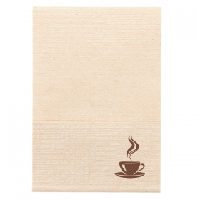 SERVIETTES ECOLABEL 1 PLI FEEL GREEN "COFFEE" 23 G/M2 17x17 CM NATUREL OUATE RECYCLÉE (9600 UNITÉ)