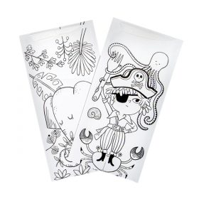 SACHETS COUVERTS + SERVIETTE COLOUR ME JUST IN TIME "COLOUR ME" 90 + 10PE G/M2 11,2x22,5 CM BLANC CELLULOSE (400 UNITÉ)