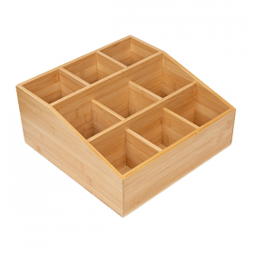 ORGANISEUR DE TABLE 9 COMPARTIMENTS BAMBOO  30,5x30,5x14 CM NATUREL BAMBOU (1 UNITÉ)