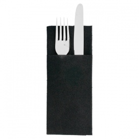 SERVIETTES "CANGURITO" PLUS  55 G/M2 33x45 CM NOIR AIRLAID (720 UNITÉ)