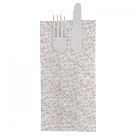 SERVIETTES KANGOUROU "CROSSLINE" 55 G/M2 40x40 CM TAUPE AIRLAID (700 UNITÉ)