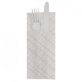SERVIETTES "CANGURITO" "CROSSLINE" 55 G/M2 33x40 CM TAUPE AIRLAID (700 UNITÉ)