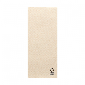 SERVIETTES ECOLABEL P. 1/8 SLIM DOUBLE POINT  19 G/M2 33x40 CM NATUREL OUATE RECYCLÉE (1400 UNITÉ)