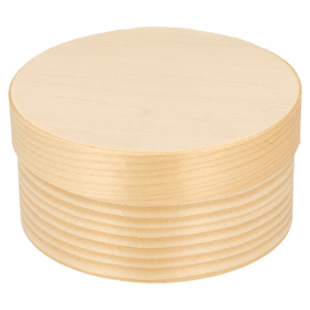 MINI BOÎTES RONDES COUVERCLE+ CAPSULE WOOD 150 ML Ø 8x4 CM NATUREL/NOIR BOIS (200 UNITÉ)